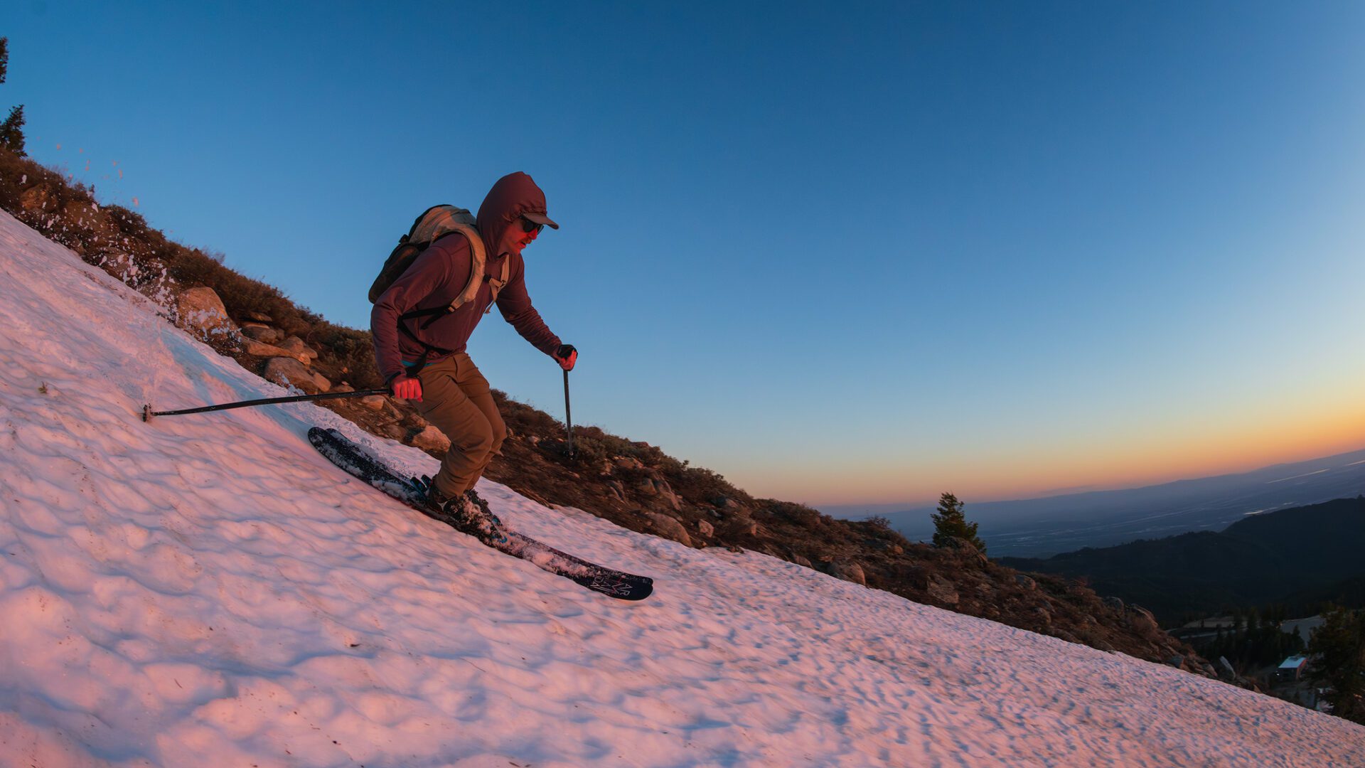 Jeff Howe skiing Bogus Basin in late May. Photography by Hunter Smith